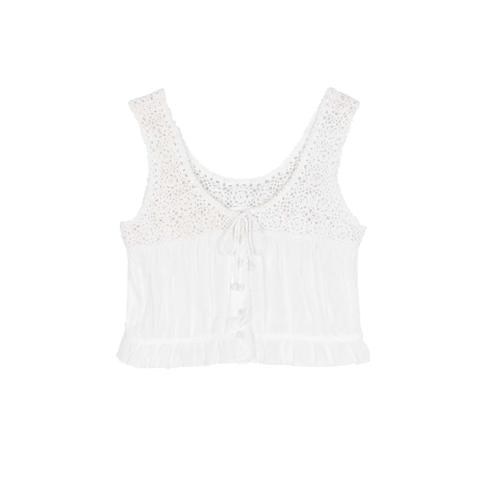Doen Camille Top in Salt - Size Small